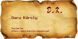 Daru Károly névjegykártya